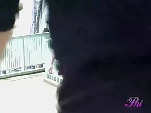 Smoking hot redhead Asian got skirt sharked out of nowhere